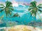 8 x 6 FT Underwater Wave Backdrop Ocean Beach Fantasy Undersea Turtle Palm Tree Background Summer Tropical Kids Sea Birthday Party Supplies Banner Favors Banner Decoration Photo Booth Gift